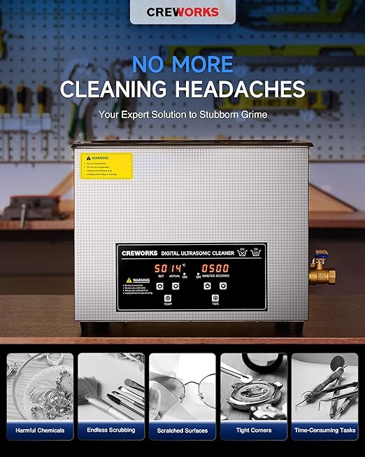 15L Ultrasonic Cleaner Machine & 34 fl oz Ultrasonic Cleaning Solution 1:10 Dilution