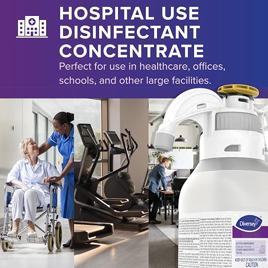 Oxivir Diversey 5019296 Five 16 One-Step Hospital Strength Disinfectant Liquid Cleaner, Accelerated Hydrogen Peroxide, SmartDose Concentrate, 1.4-Liter (Pack of 2)