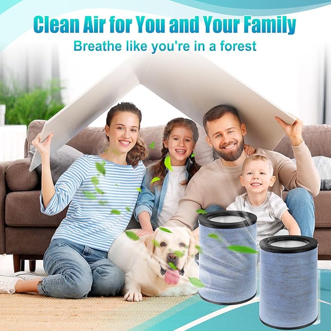 FLT9400 Filter K- K 360°True HEPA Replacement Filter Compatible with GermGuardian AC9400W,AC9600W,FLT9400 Purifiers Filter,3-in-1 Ture H13 HEPA Filter and Activated Carbon Filter