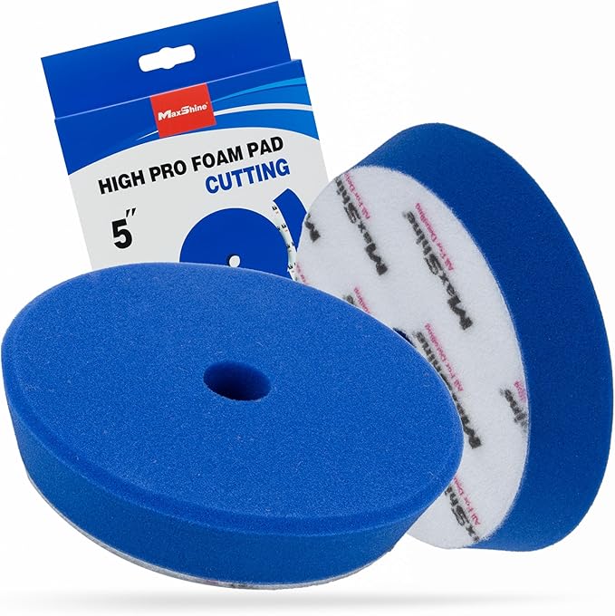 MaxShine 5.2” High Pro Heavy Cutting Foam Pad 4-Pack – DA/RO Polisher Compatible – Professional Car Detailing Pads for Cutting, Polishing & Finishing – Bendable, Washable & Reusable