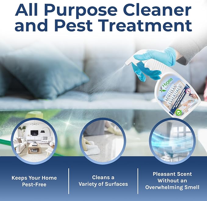 Hygea Natural Spotless Essentials 2-in-1 Lice Spray Treatment & All Purpose Cleaner (Laundry Fresh Scent) 24oz + Disposable Coveralls to Protect Clothing (3X-Large) Bundle