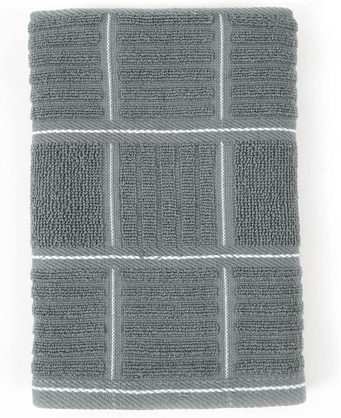 Glynniss Kitchen Towels and Dishcloths Set, Dish Towels and Dish Rags for Washing Dishes, for Cleaning Cooking Drying Pack of 8 (Grey)