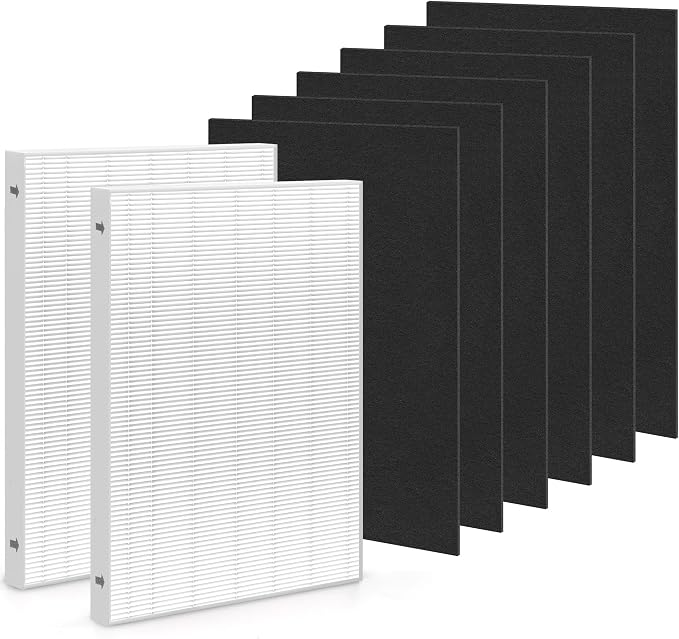 2+6 Aera Max 300 HEPA Filter Replacement Compatible with Fellowes AeraMax 290 300 DX95 Air Puri-fier True HEPA Air Filter, Fit AP-300PH HF-300 Part#9287201, 2x H13 HEPA+6x car-bon Pre-Filter