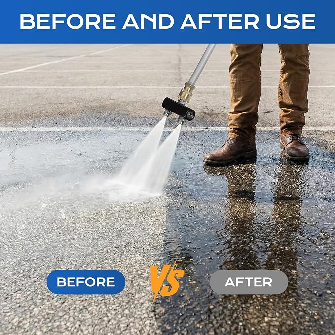 Jet Nozzle High Pressure Hose Nozzle, 2026 Upgraded Extendable Power Washer Wand with 2 Spray Jet Hose and 1 High Pressure Dual Nozzle Washer Tools for Garden Hose, Car Washing, Patio and Floor