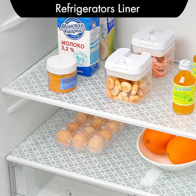 Cooyes Shelf and Drawer Liner for Kitchen Cabinets – Non-Adhesive, Waterproof, Non-Slip Cabinet Liners for Scratch Protection, Desk, Refrigerator, Shelves, Drawers with Modern Pattern