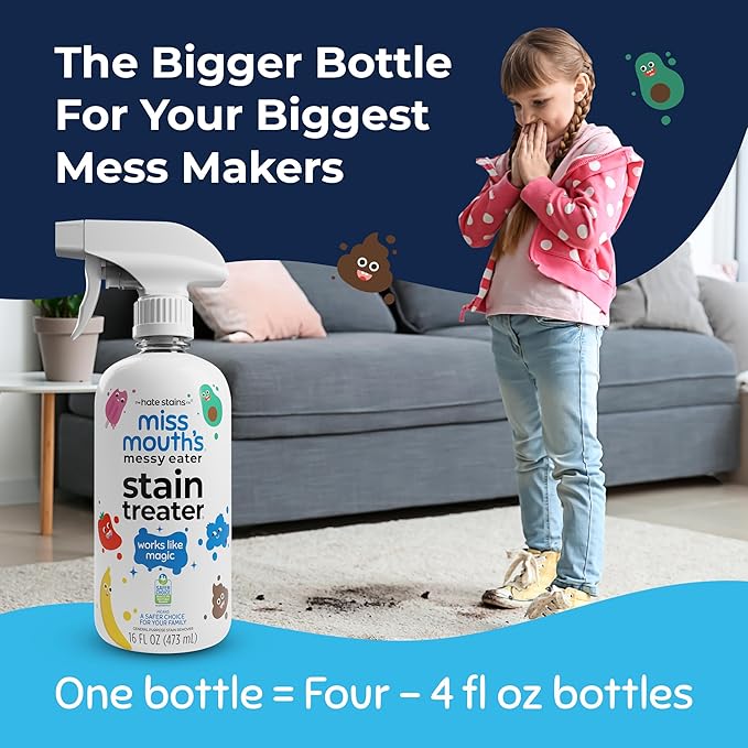 Miss Mouth's Messy Eater Stain Treater 16oz Bottle and Refill and 2 Pack To Go Instant Stain Remover Pen Bundle