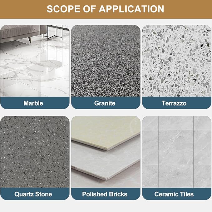 Marble Polishing Powder, Professional Touch-Up Etch Remover, Restore Shine Remove Water Stains Scratches Rings Etches for Marble Stone Granite Quartz Tile Floor Countertop Surfaces Polishing Care