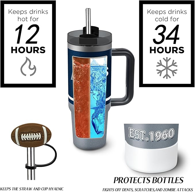 Tumbler 30oz Straight Skinny Portable Handle Car Cups With Anti slip Sleeve Straw Dust Cover, Sports Travel, Stainless Steel Insulated Gifts for Men Women Fans