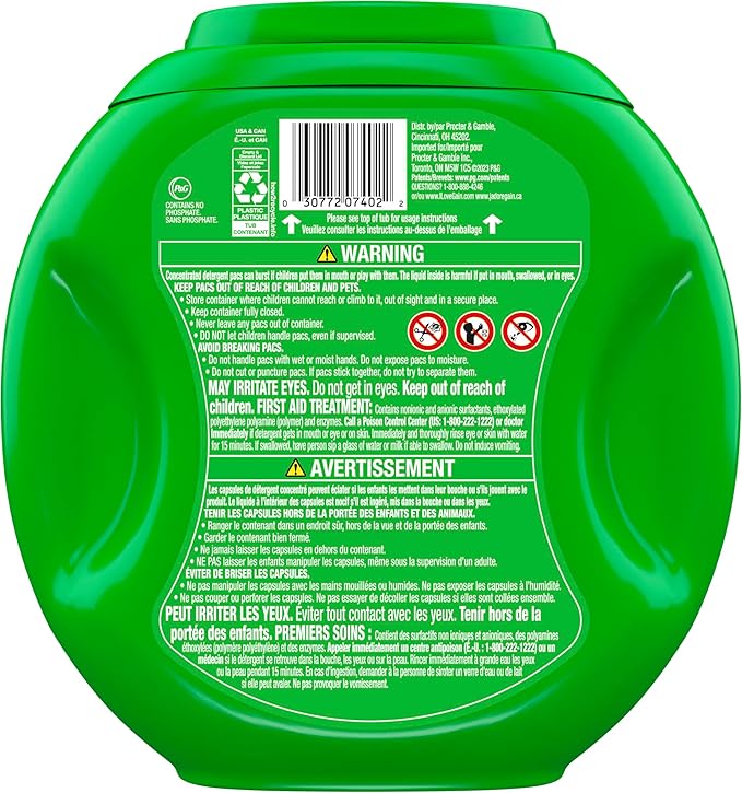 Gain Flings Liquid Washing Detergent Pacs, Now with Odor Defense + Color Guard, Waterfall Delight Scent, 4-In-1 Liquid Laundry Detergent Pods, clean & fresh, 60 Count