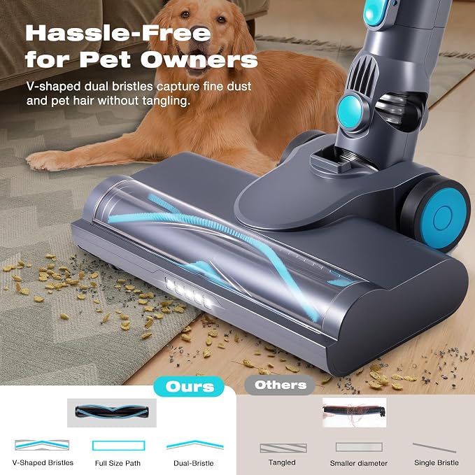 HAUSMEISTER VoltVac Go Cordless Vacuum Cleaner for Home Pet Hair, Portable Handheld Rechargeable Vacuum (Gray)