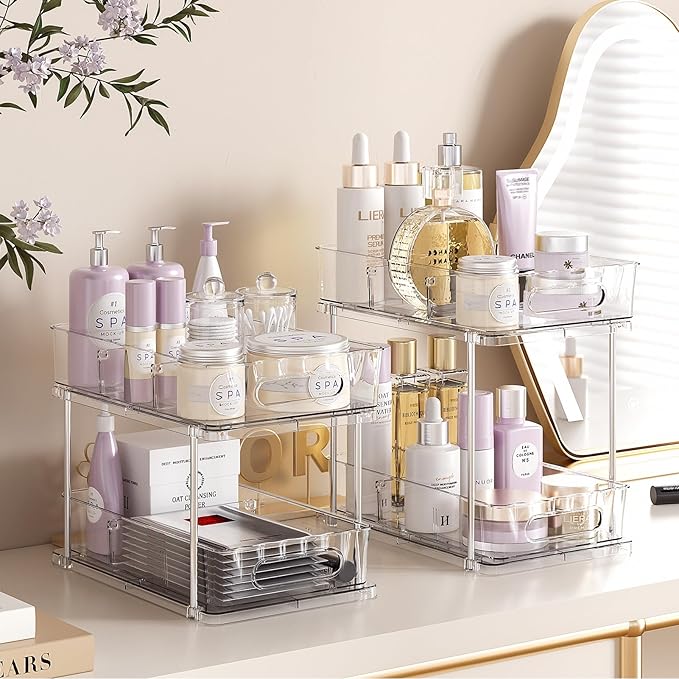 Delamu 2-Tier Multi-Purpose Bathroom Under Sink Organizers and Storage