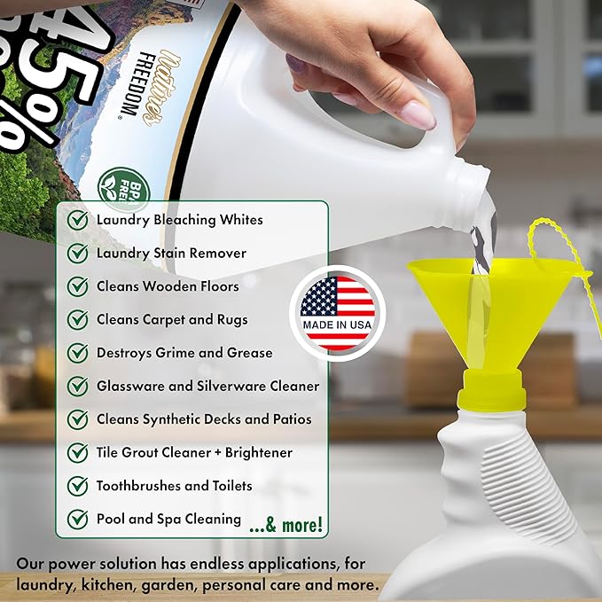 Nature's Freedom 45% High Strength Vinegar with Funnel, 2 Gallons