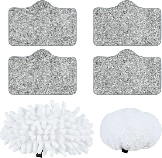 ACHTFACH Steam Mop Accessory Kit for SC-05 - Includes 4 Floor Pads, 1 Ironing Cloth, and 1 Window Scraper Cloth