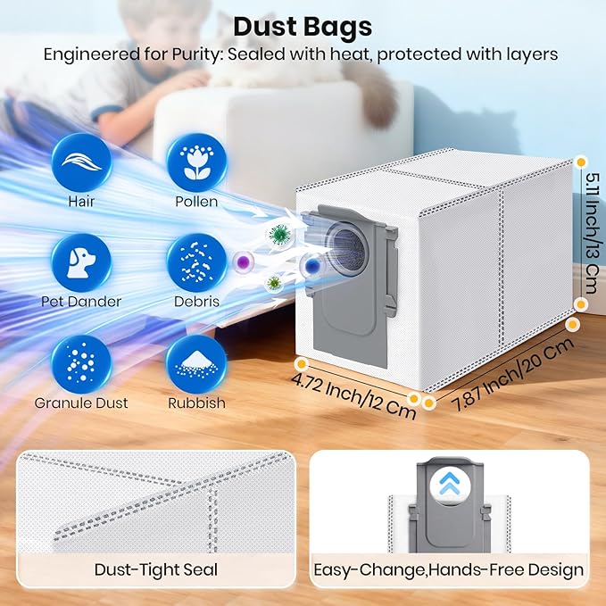 Roller Brush and HEPA Filter Replacement Compatible with Roborock Qrevo Curv 2 Flow Robot Vacuum Cleaner,4 Main Brush,2 Roller Mop Cloth, 4 HEPA Filter,6 Side Brush,6 Dust Bag,Accessories Parts Kit