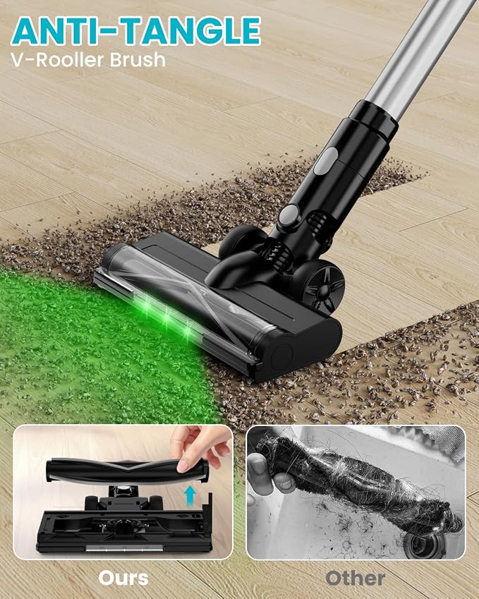 Cordless Vacuum Cleaner Compatible with Makita 18V Battery, 7-in-1 Lightweight Stick Vacuum with HEPA Filter, 35KPA Suction, 350W Brushless Motor, 3 Modes for Carpet, Floor, Car (Tool Only)