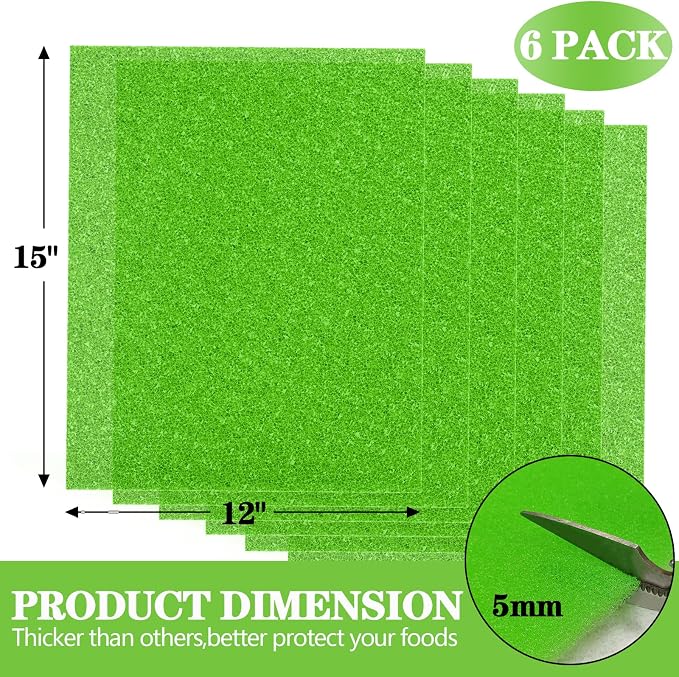 6 Pcs Refrigerator Drawer Liners for Fruit and Vegetables Fresher Life Extender,Refrigerator Organizers and Storage, Fridge Shelf Liners(12"x15")