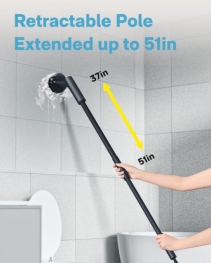 HOTO IPX7 Full Body Waterproof Electric Spin Scrubber, Shower Scrubber with 6 Brush Heads Bundle with 3 Pcs Replacement Brush Heads