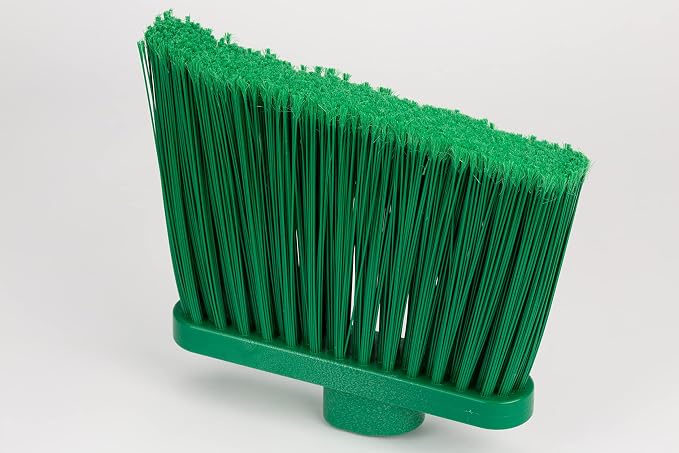 SPARTA 41083EC09 Plastic Color Coded Broom, Unflagged Bristles, Long Broom With Angled Head For Small Debris Cleaning, 56 Inches, Green, (Pack of 12)