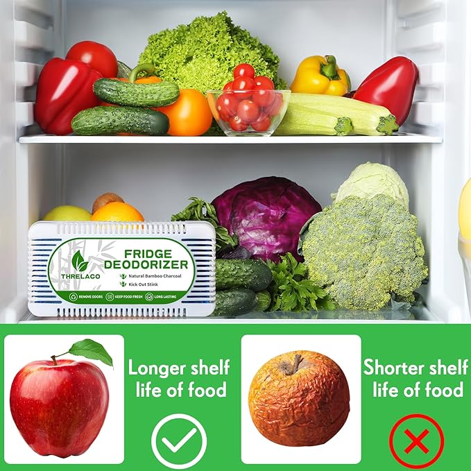 Threlaco 15 Pack Refrigerator Deodorizer Activated Charcoal Fridge Deodorizer Odor Eliminator for Refrigerators Wardrobe Closet Car Coolers and Basement