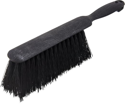 SPARTA Flo-Pac Bench Brush, Small Counter Broom with Handle for Cleaning Smooth Surfaces, 8", 1 Count, Black