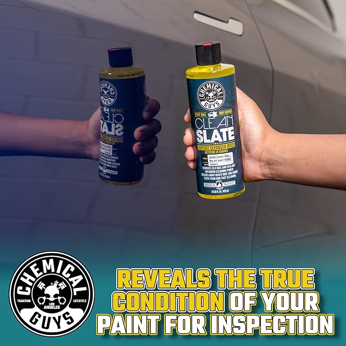 Chemical Guys CWS80316M Car Wash Starter Bundle - Clean Slate Deep Surface Cleaning Car Wash Soap, 16 oz, Citrus Scent + Green Chenille Wash Mitt (2 Items) Works on Cars, Trucks, SUVs, RVs & More
