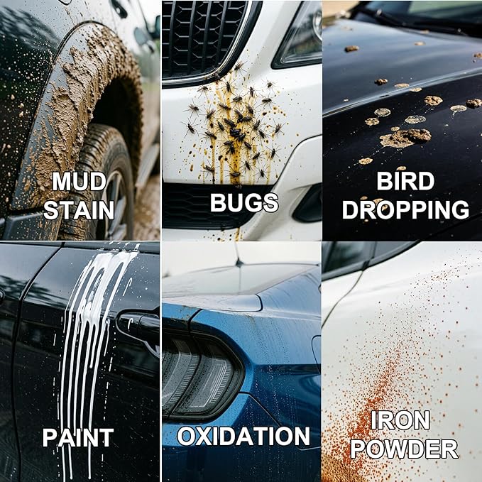 CACHIL 3 Pcs Clay Towel - Auto Detailing Clay bar Towel - Decontaminate Paint and Glass for Smoth Washing - Improve Wax and Sealant Bonding, Enhance Gloss and Color Depth - 12" x 12"（Black）