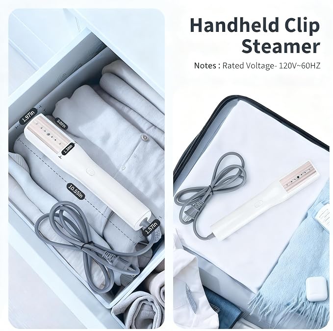 Iron Steamer for Clothes - Handheld Garment Steamer & Iron, 3-in-1 Wet & Dry Travel Iron Press, 15s Fast Heat-Up, 900W Portable Mini Wrinkle Remover for Home Office Travel, with Travel Bag (120V)