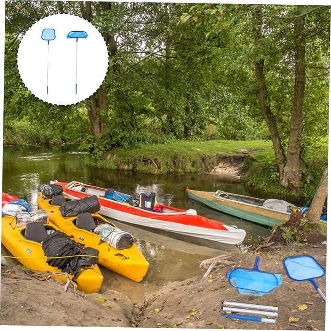 LIOOBO 3sets Telescopic Aluminum Pool Catching Skimmer Deep Nets for Cleaning Swimming Pools Ponds and Spas and Convenient Design