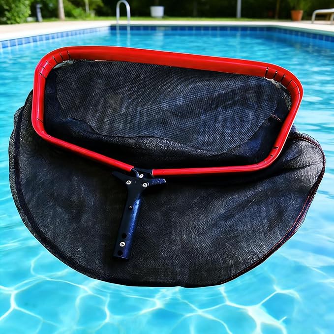 17.5 Pool Skimmer Net, Double Layer Bag Net, PVC Aluminum Alloy with Reinforced Frame for