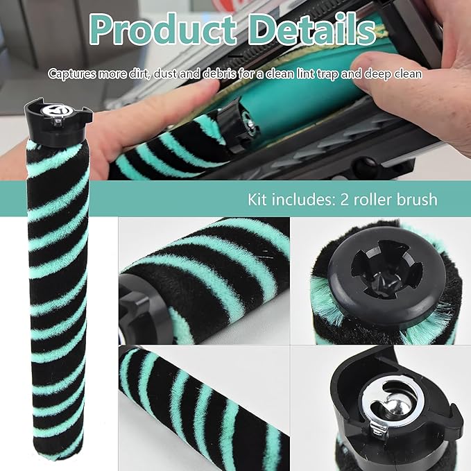 Replacement Accessories Compatible with Shark IP3251 IP1251 IP3253 Cordless Vacuum Cleaner (2 roller brush)