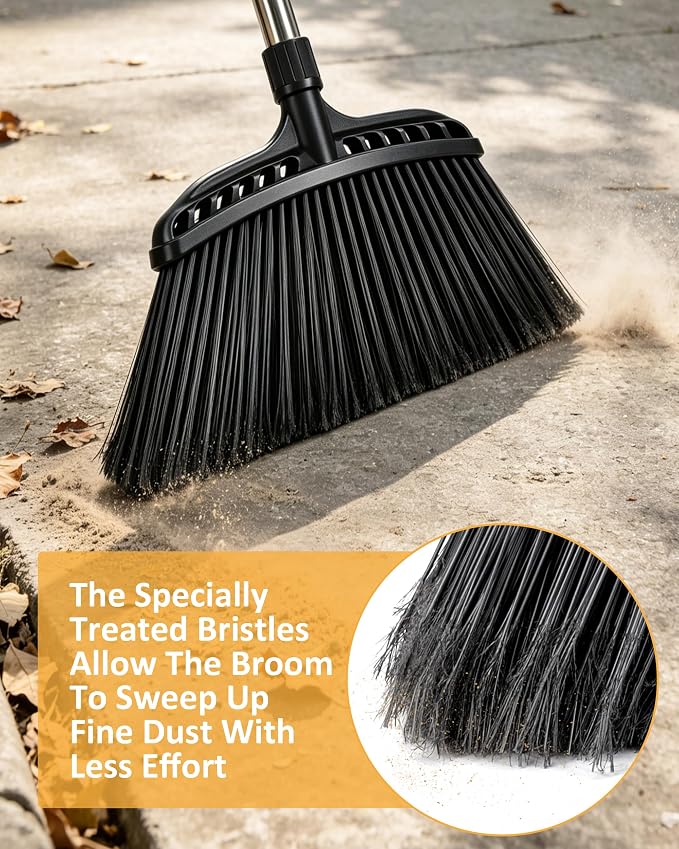 Outdoor Broom,Masthome Heavy Duty Broom,56" Brooms for Sweeping Outdoor,Angle Commercial Brooms with Hard Bristles, for Kitchen Home Office Garage Courtyard Lobby Lawn Concrete