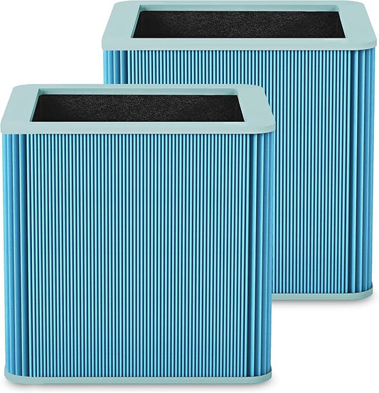 211+ Replacement Filter Compatible with 211+ Air Purifier, 2-Stage Filtration System of H13 True HEPA Filter and Activated Carbon Filter, Blue, 2 Pack