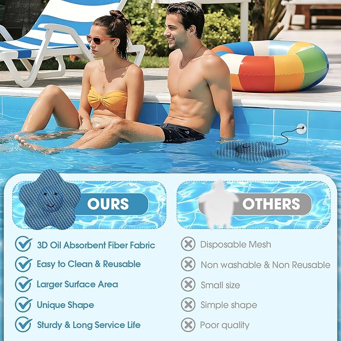 Hot Tub Scum Absorber, Hot Tub Accessories, Spa & Pool Scum Eliminating Balls,Hot Tub Scum Sponge for Hot Tub Oil Absorbing Sponge for Hot Tub Skimmer, Hot Tub Sponge Scum Remover (Flower)