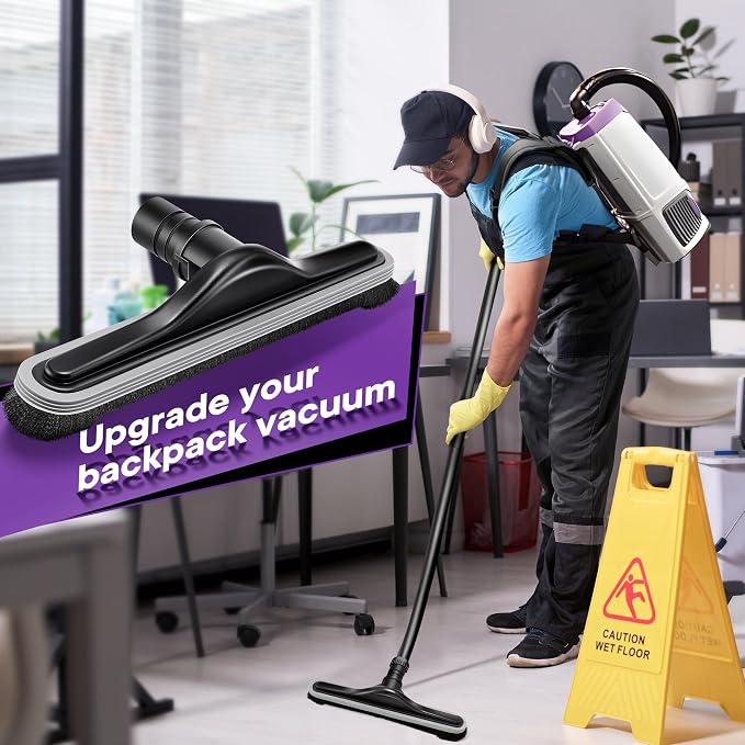 Replacement Floor Tool Compatible with ProTeam 101446 E-Z Glide Backpack Vacuum,Compatible with Hoover C2401, 14" Multi-Surface Brush for Commercial Cleaner(1 Pack,Tpe Strip Brush)
