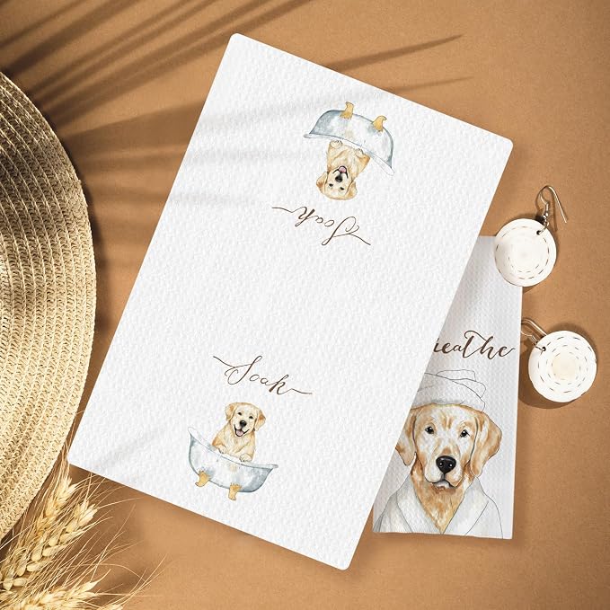 Golden Retriever Gifts Hand Towels Set of 4, Golden Retriever Gifts for Lovers Women, Dog Decor Hand Towels for Bathroom,16x24 Inches