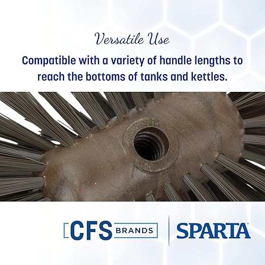 SPARTA Kettle Brush, Essential Scrubber with Flared Head for Cleaning Tanks and Kettles, 5.25" x 7.5", Brown