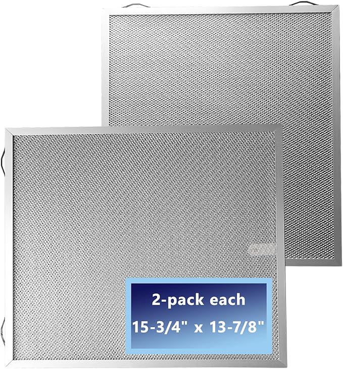 2Pack S99010430-002 Range Hood Grease Filters Compatible With B-roan N-utone HPF30 4512880 and Ken-more Rnge Hood Filter Replacement by Size 13 7/8" X 15 3/4" X 3/8"