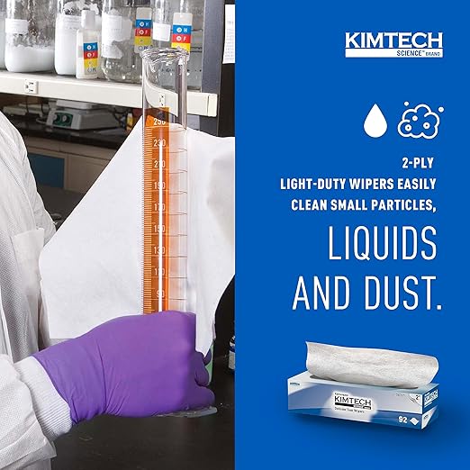 KIMTECH Kimwipes Delicate Task Kimtech Science Wipers (34721), White, 2-PLY, 15 Pop-Up Boxes / Case, 90 Sheets / Box, 1,350 Sheets / Case