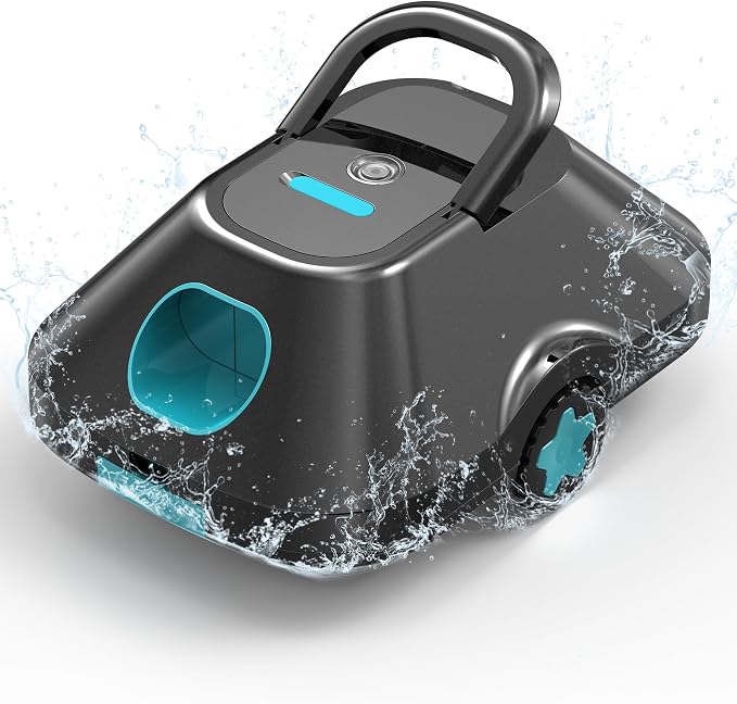 Robotic Pool Cleaner,Cordless Automatic Pool Cleaner with 210-Min Runtime,Pool Vacuum for Above Ground & Inground Pools,Coverage up to 2200 Sq.Ft,Easy Retrieve,Smart Parking,Light Teal