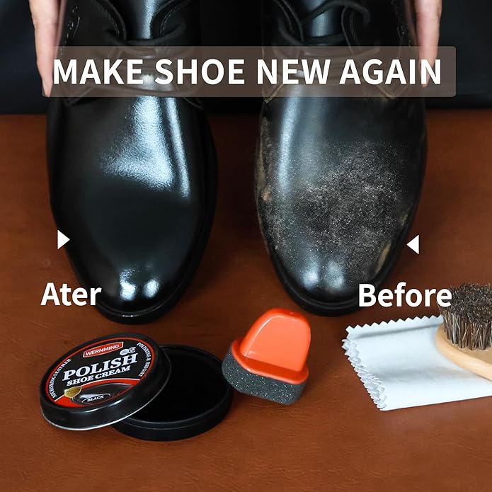 Black Shoe Polish Kit Brown Neutral White Mink Oil Leather Boot Shoe Shine Kit Conditioner Care Cream Clearner Set