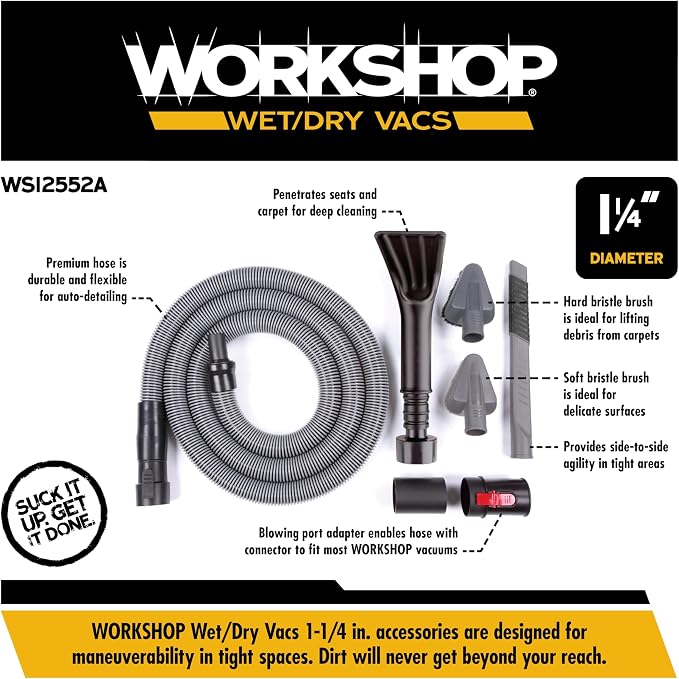 WORKSHOP Wet/Dry Vacs WS12552A 1-1/4-in. Auto Detailing Vac Attachment Kit
