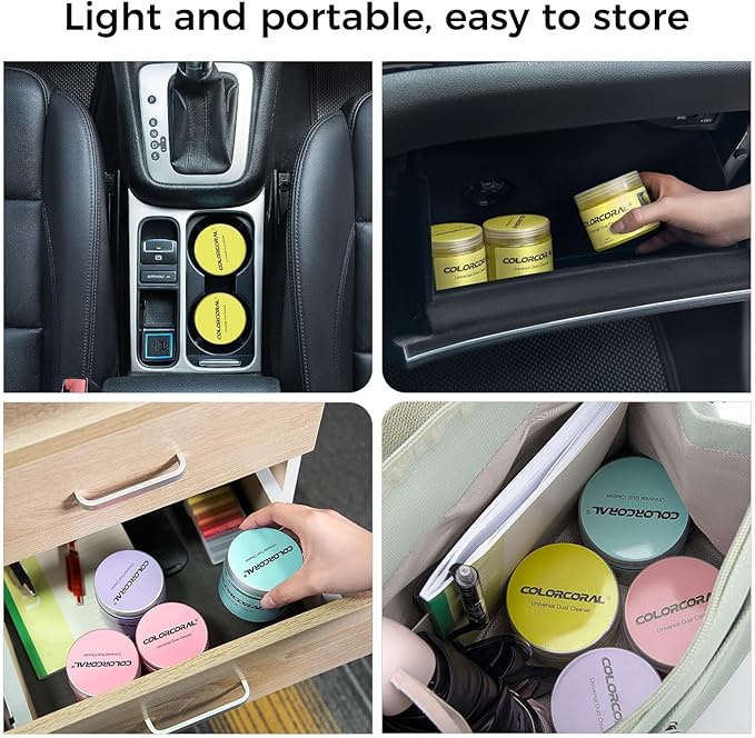 COLORCORAL Car Cleaning Gel for Keyboard 5Pack, Clean Putty for Cleaning for Cars Interior, Home Cleaning Supplies- Reusable Durable, Auto Detailing Tools for Keyboard Vent Cleaner Slime