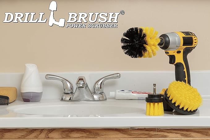 Drill Brush Scrubber Attachment - Power Scrubber Brushes - Bathtub Cleaner - Grout Brush - Toilet, Tile and Tub Power Scrubbers - Shower Cleaning Tools - Bathroom Cleaning Brushes for Bathtub