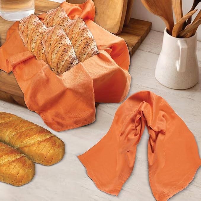 Urban Villa Kitchen Towels 100% Cotton Dish Towels for Kitchen(Set of 6) 20”x30” Dish Cloths Highly Absorbent Kitchen Linen Set with Hanging Loop Perfect for Drying Dishes Cleaning Hand Towels –Coral
