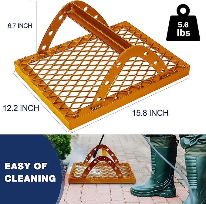 Boot Scraper Heavy Duty Metal Boot Brush Scraper Outdoor Heavy Duty Shoe Boot Mud Scraper Outdoor Boot Dirt Cleaner Shoe Brush&Boot Brush, Boot Cleaner Boot Scrubber Shoe Scrubber (Orange)