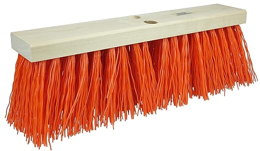 Weiler 70212 16" Block Size, Orange Polypropylene Fill, Hardwood Block, Street Broom, Natural, Made in the USA