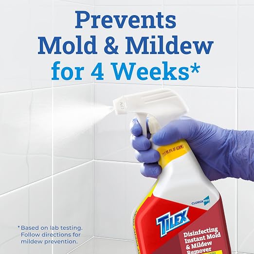 CloroxPro Tilex Disinfecting Instant Mold and Mildew Remover Refill, 128 Ounces Each (Pack of 4) (35605) Package May Vary