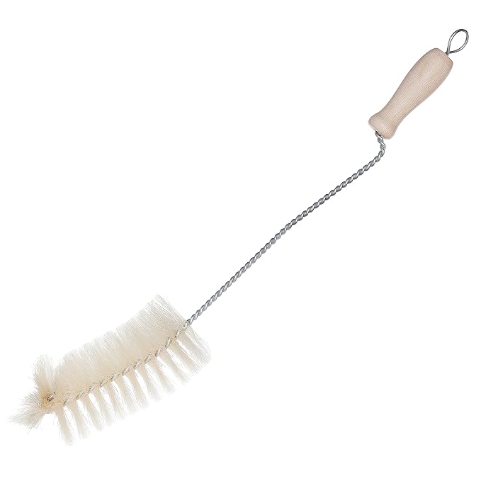 Redecker Baby Bottle Brush with Pig Bristles and Steel Wire and Beechwood Handle, 12-1/2-Inches, Set of 2