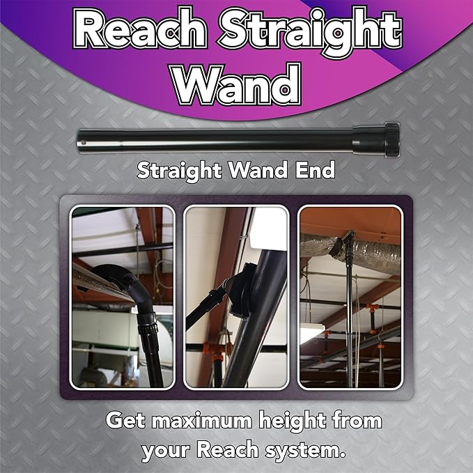 Cen-Tec Systems 25 Ft. High Reach Vacuum Attachment Kit with 2 Carbon Fiber Poles and Carry Bag, Black
