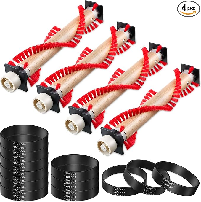 Landhoow Vacuum Roller Brush & Belt, Compatible With XL Roller Brush XL Belt 0300604 Compatible With Oreck Upright Vacuum Cleaner to Keep Neat and Tidy for Home, Office (4 Pcs)